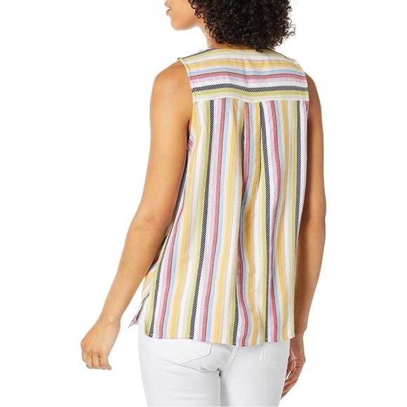 5twelve multicolor diagonal stripe surplice sleeveless top - Picture 2 of 9